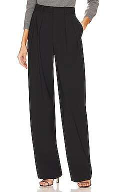 Theory Double Pleat Pant in Black from Revolve.com | Revolve Clothing (Global)