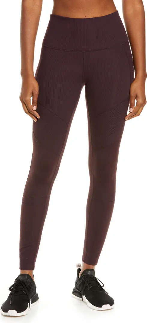 Zella Moto Ribbed High Waist Ankle Leggings | Nordstrom | Nordstrom
