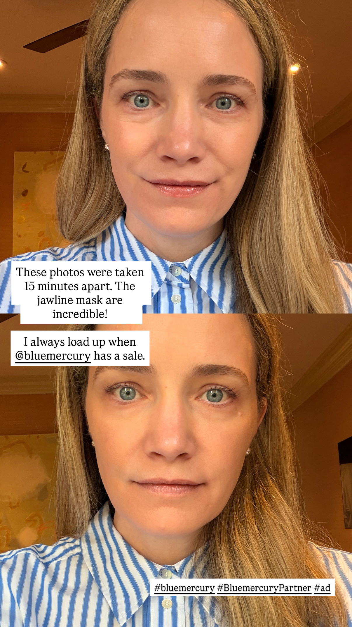 These jawline masks from @bluemercury are such a gamechanger. I could not love them more and right now they are 20% off when you spend $200+. #bluemercury #BluemercuryPartner #Ad 

 #LTKselfcare #LTKOver40 #LTKBeauty