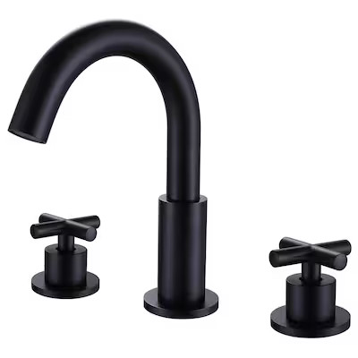 WELLFOR Widespread bath faucet Matte Black 2-Handle Widespread Bathroom Sink Faucet | Lowe's