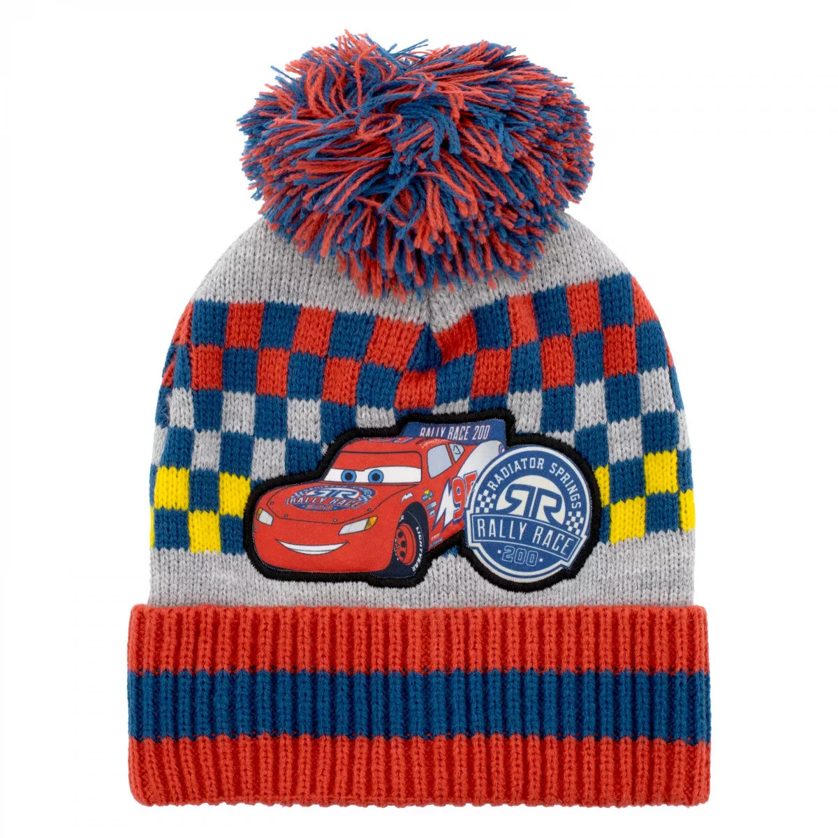 Kids Pixar Cars Lightning McQueen Knit Beanie with Pom - One Size Fits Most | Target
