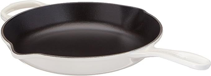 Le Creuset Enameled Cast Iron Signature Iron Handle Skillet, 10.25" (1-3/4 qt.), White | Amazon (US)