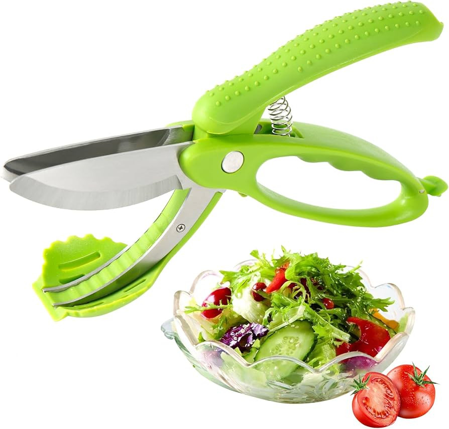 ALEXPHY Salad Scissors, Salad Chopper with Double Blades, Lettuce Chopper, Lettuce Scissors for C... | Amazon (US)