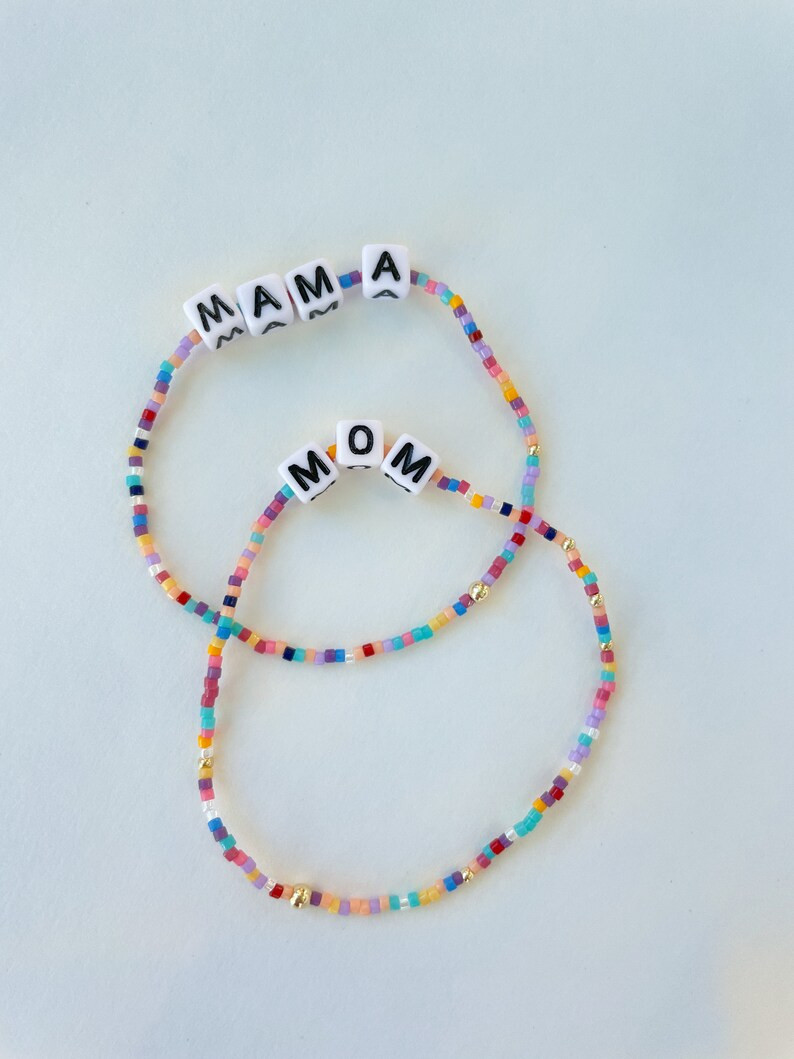 Mama Colorful Seed Bead Bracelet | Etsy (US)