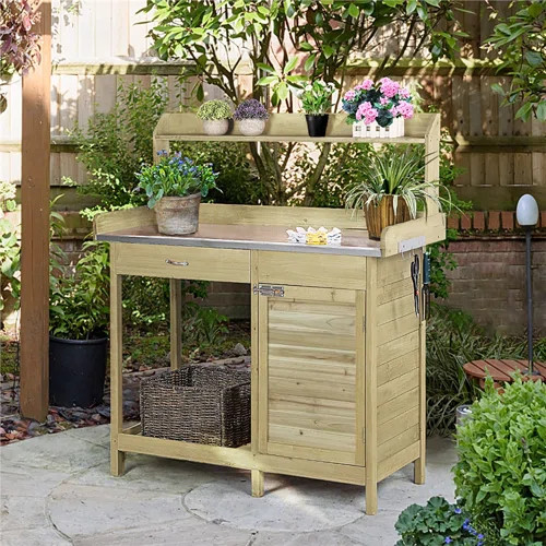 Trott Fir Wood Potting Bench | Wayfair North America