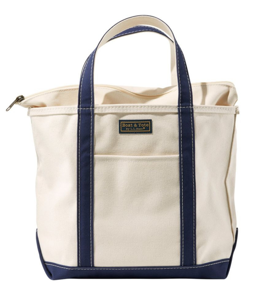 Boat and Tote, Zip-Top with Pocket Natural/Blue, Canvas/Rubber/Nylon L.L.Bean | L.L. Bean