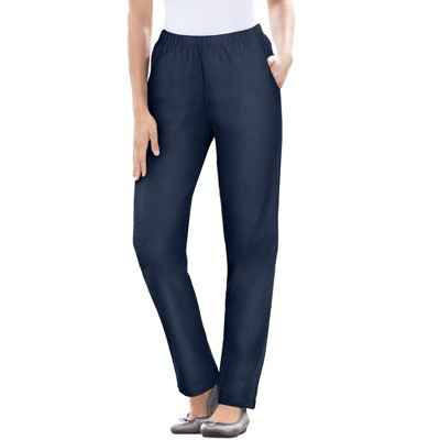 Woman Within Petite Straight Leg Fineline Denim Jean - 20 WP, Navy | Target