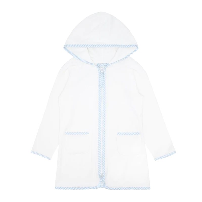 unisex white french terry hooded coverup | minnow