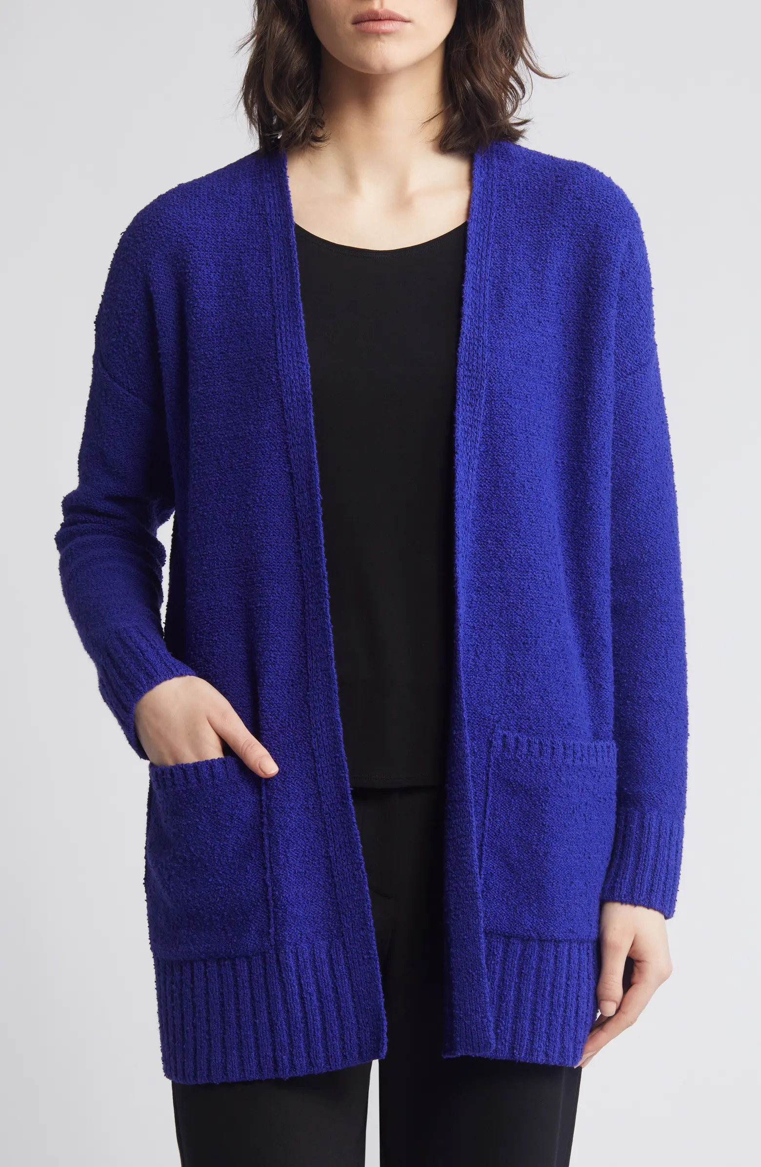 Eileen Fisher Organic Cotton Bouclé Cardigan | Nordstrom | Nordstrom
