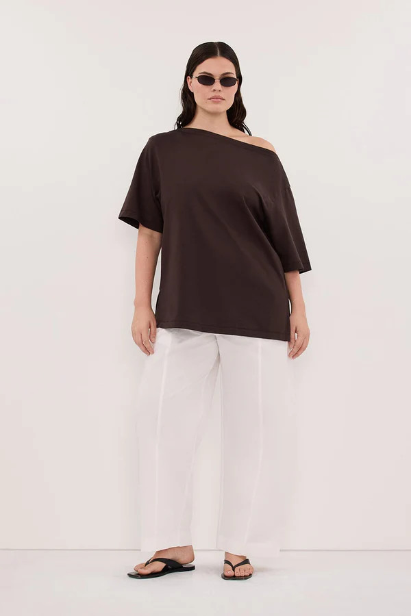 SCOUT WHITE COTTON BARREL LEG PANT | DISSH