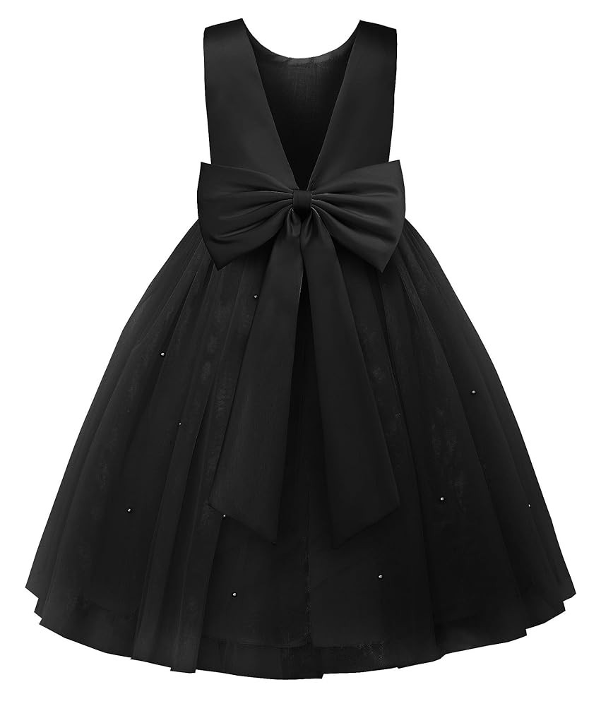 JerrisApparel Flower Girls Dress Wedding Satin Dresses Princess Birthday Party Prom Ball Gown | Amazon (US)