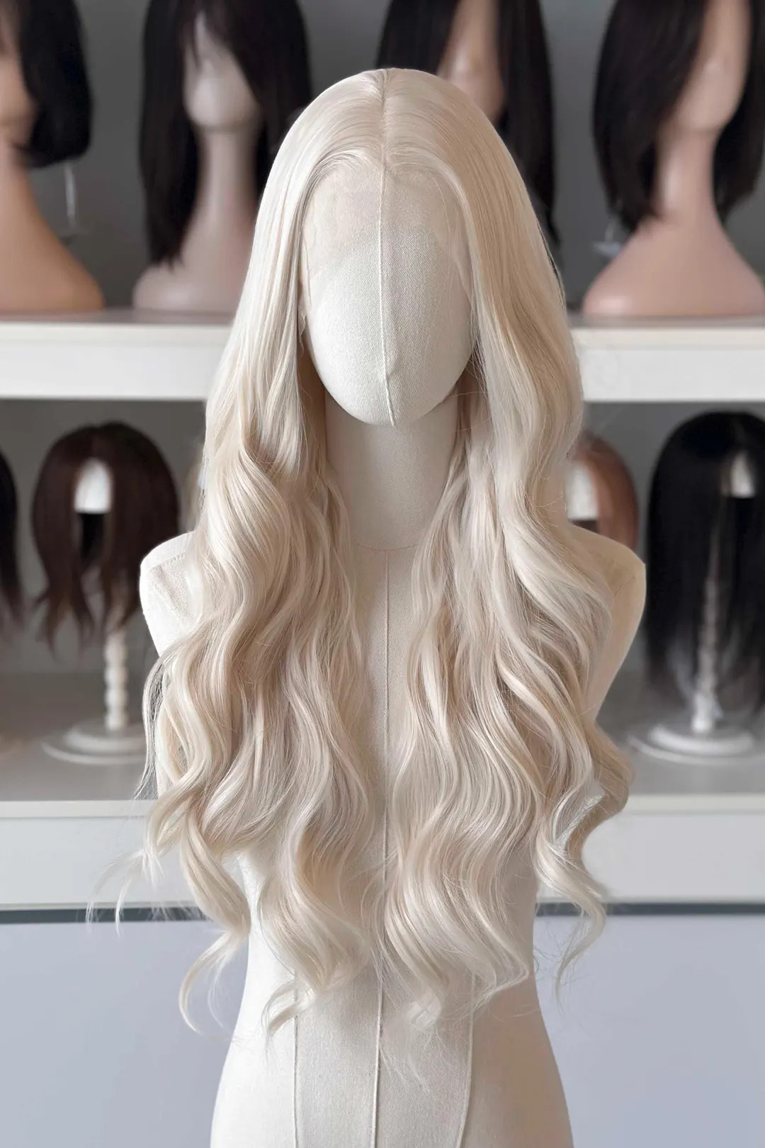 Platinum White Blonde Long Wavy Lace Front Wig, Dragon Princess Fantasy Hair, 13 X 4 Free Part Cu... | Etsy (US)