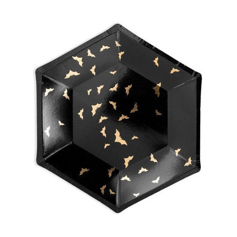 Metallic Gold Bat Dessert Plates 6ct  Kids Halloween Party - Etsy | Etsy (US)