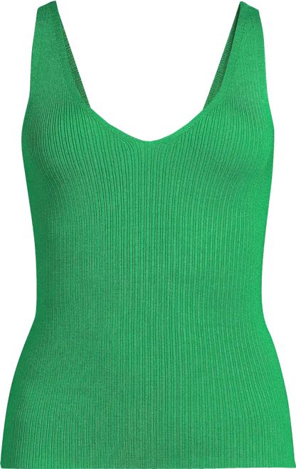 Scoop Women's Double V-Neck Ribbed Tank Top | Walmart (US)