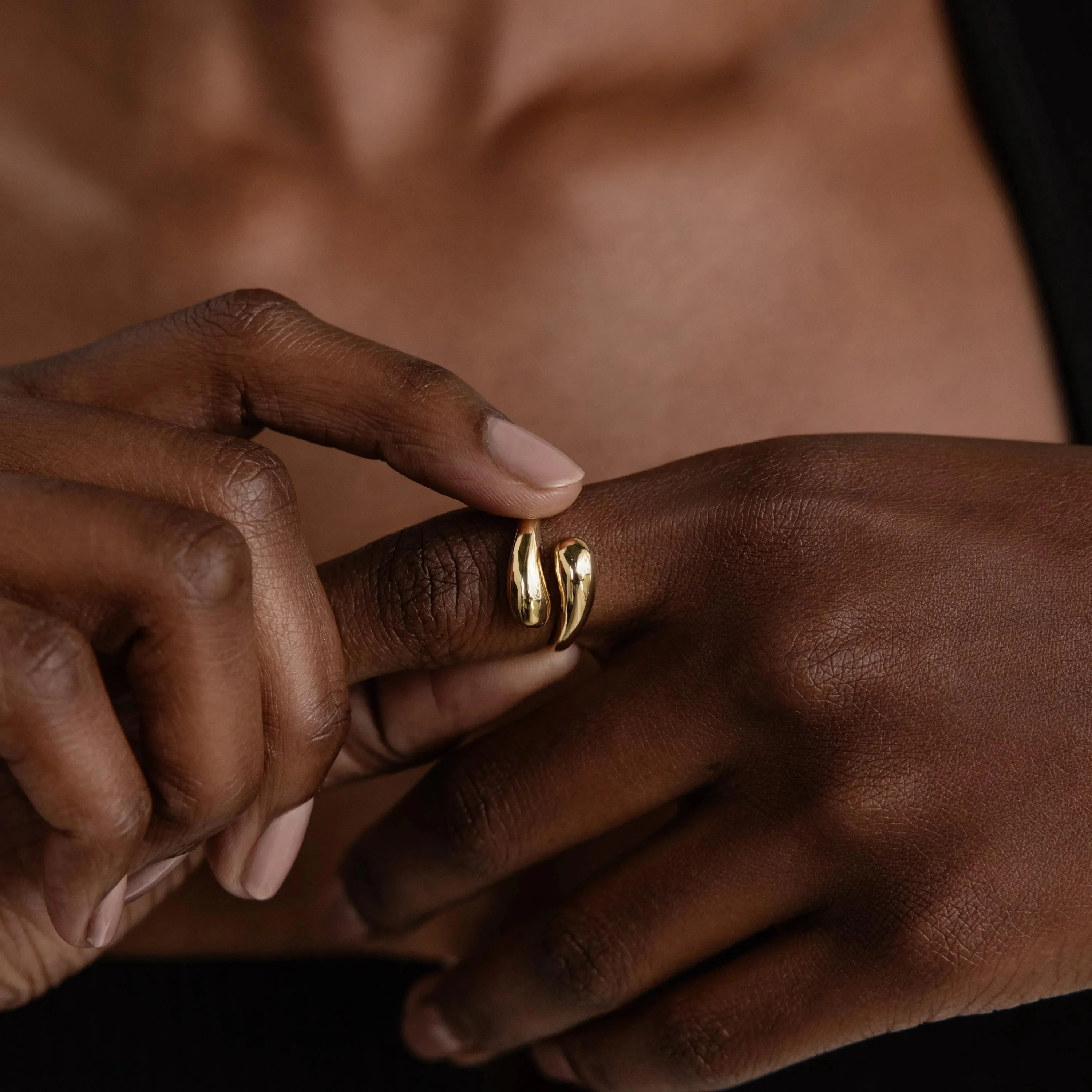 Bold Chunky Dome Duo Wrap Ring in 18K Gold | Caitlyn Minimalist | Caitlyn Minimalist