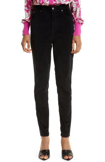 Ted Baker London Livviah Velveteen Skinny Jeans in Black at Nordstrom Rack, Size 26 | Nordstrom Rack