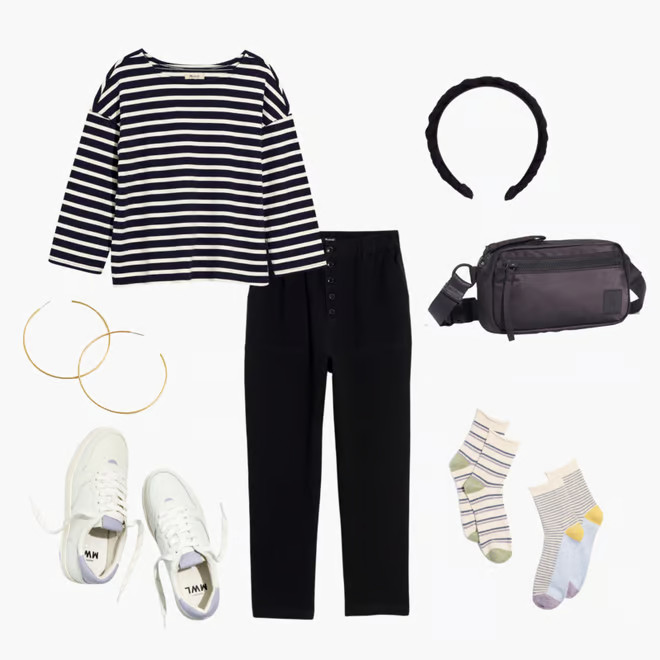 Luxe Long-Sleeve Tee in Falon Stripe | Madewell