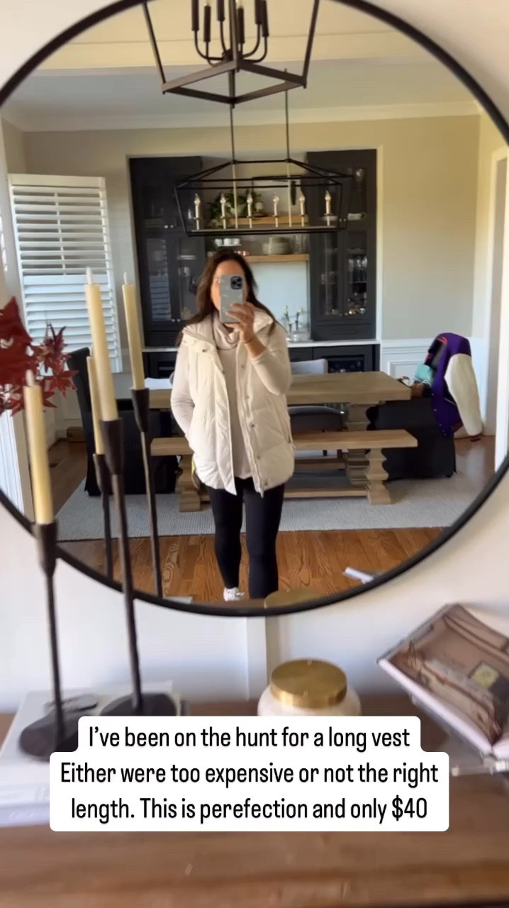 The perfect long puffer vest only $40! 
I’m 5’5 for reference and sized down one to an XS

3 colors!! #target #targetfashion #targetfinds 

#LTKStyleTip #LTKActive #LTKFamily