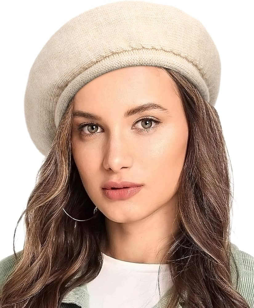 French Wool Beret Hat for Women-Solid Color Classic Slouchy Knit Beanie Winter Warm Artist Painte... | Amazon (US)