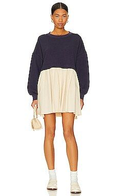 Free People Eleanor Sweatshirt Dress In Tempest Combo from Revolve.com | Revolve Clothing (Global)