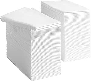 Prestee 200 Disposable Paper Hand Towels That Feel Like Linen Napkins - White, Disposable Guest T... | Amazon (US)