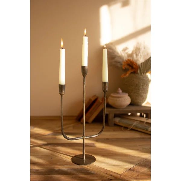 THREE TIERED ANTIQUE BRASS TAPER CANDELABRA | Wayfair North America