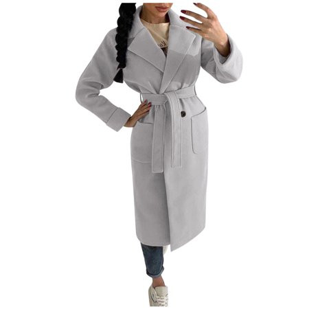 NECHOLOGY Funky Wool Winter Jackets Women Peacoat Trench Coat Casual Mid Long Overcoat Womens Lightw | Walmart (US)