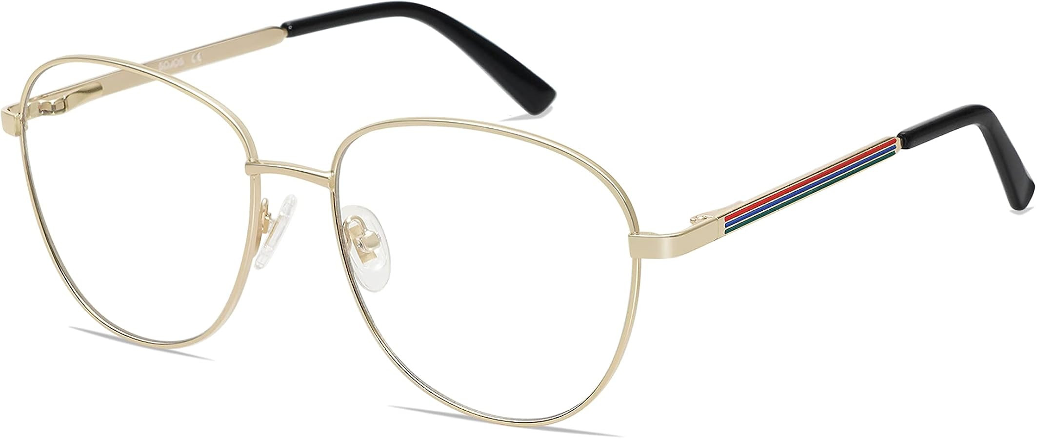 SOJOS Oversized Aviator Blue Light Blocking Glasses for Women Men, Metal Frame Clear Lens Eyeglas... | Amazon (US)