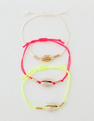AEO Neon Shell Bracelet 3-Pack | American Eagle Outfitters (US & CA)