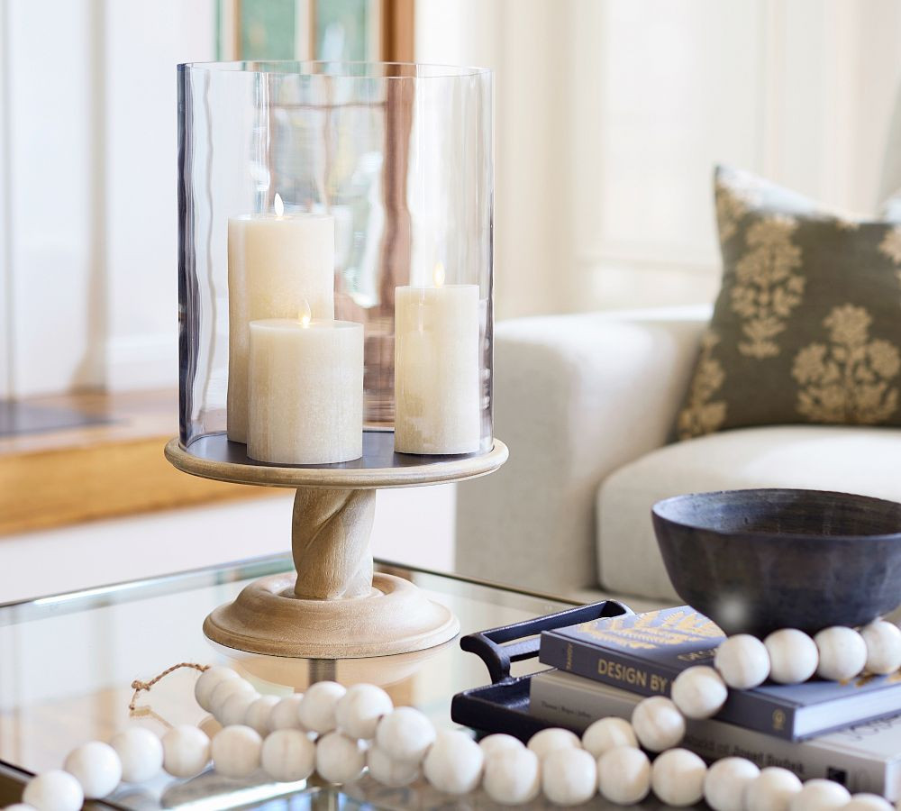 Altair Wood XL Hurricane Candleholder | Pottery Barn (US)