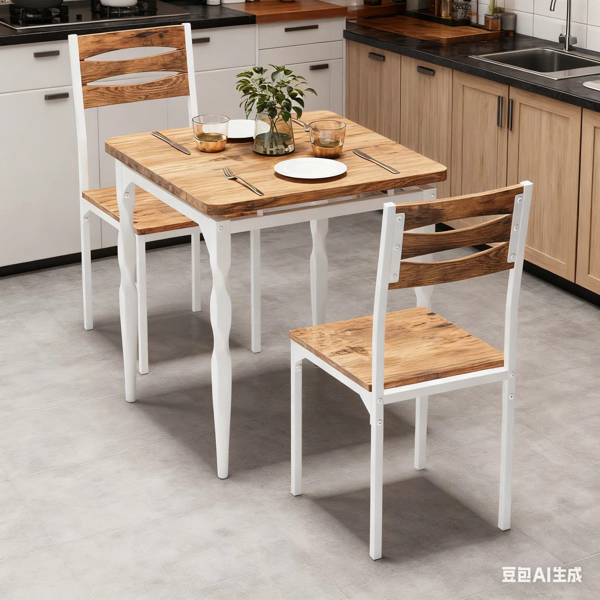 Dining Table Set for 2, 3-Piece for Small Spaces, Round Table with Spiral Pedestal Base & 2 Match... | Wayfair North America