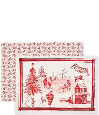 Southern Living Red Christmas Toile Collection Placemats, Set of 2 | Dillard's | Dillard's