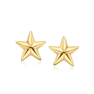 Ross-Simons Italian 18kt Gold Over Sterling Star Earrings | Target