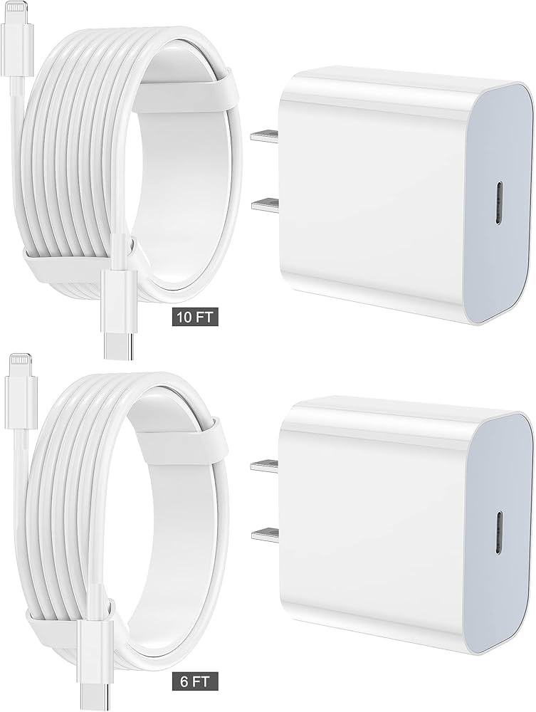 FEEL2NICE iPhone Charger Fast Charging 2 Pack Type C Wall Charger Block with 2 Pack [6FT&10FT] Lo... | Amazon (US)