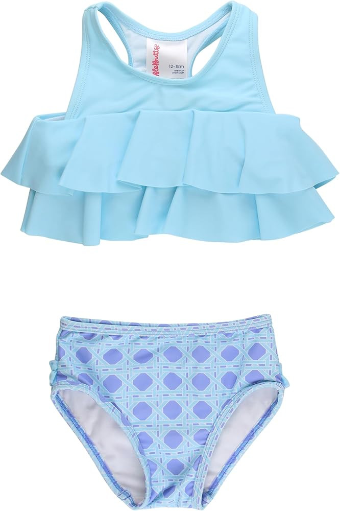 RuffleButts Girls UPF50+ Sun Protection Flounce Bikini Two Piece Swimsuit | Amazon (US)