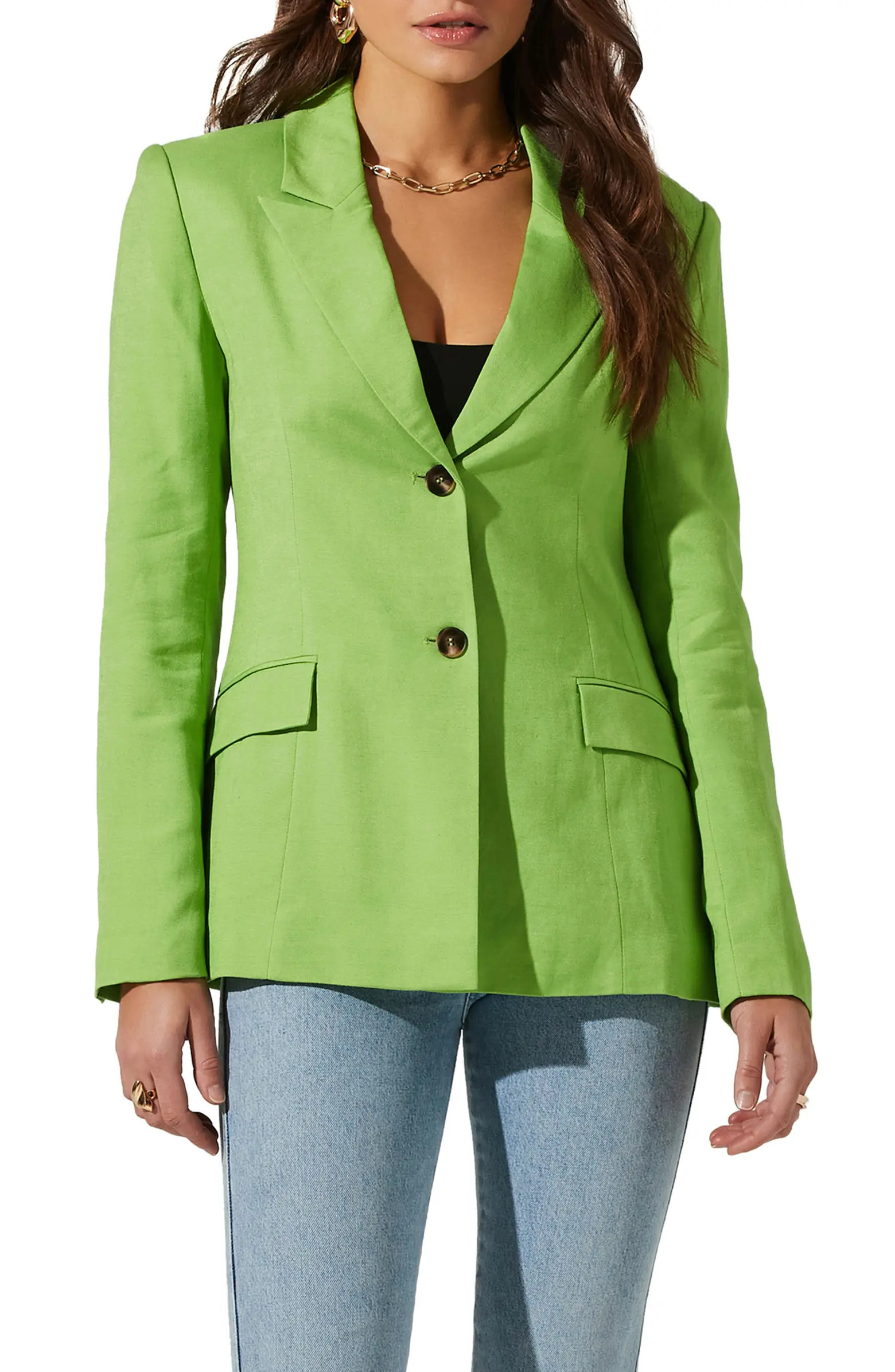 Fitted Linen Blend Blazer | Nordstrom