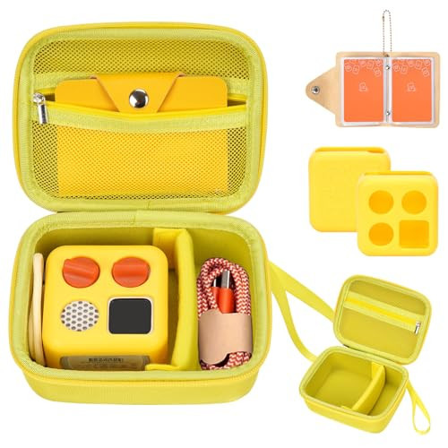 MGZNMTY Travel Storage Case and Thicken Silicone Cover Compatible with Yoto Mini Player - Kids Audio & Music Player and Card Holder for Yoto Card Hold Up to 10 Cards (Yellow) | Amazon (US)
