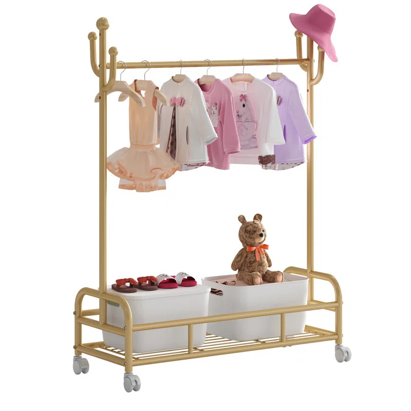 Nazreen 33.5'' Metal Rolling Clothes Rack | Wayfair North America