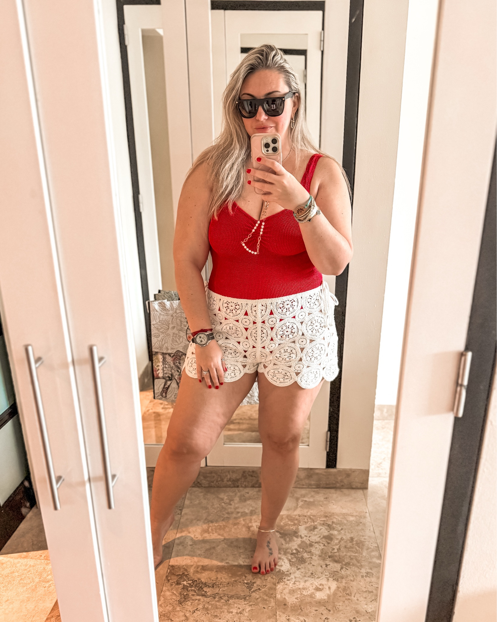 Red is one size fits most and Xl in the Lilly 

#LTKMidsize #LTKFitness #LTKSwim