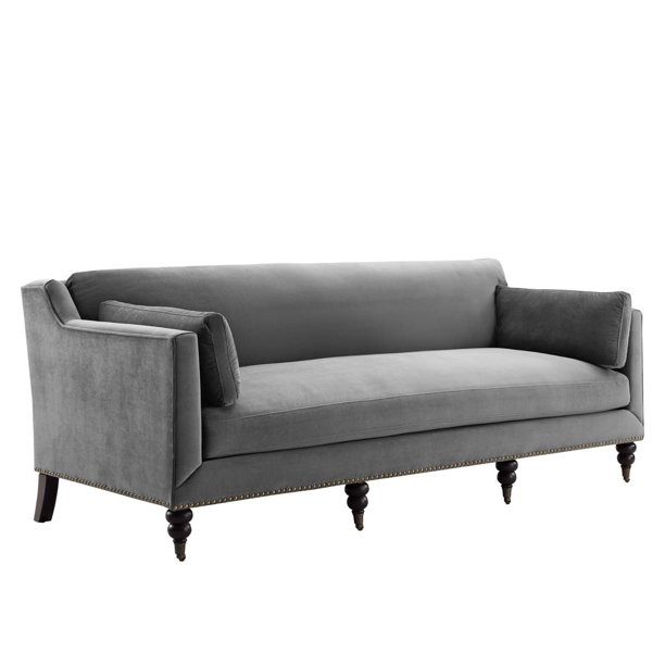 Modway Windsor Performance Velvet Sofa, Gray - Walmart.com | Walmart (US)