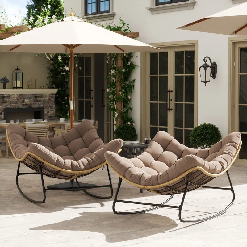 2 Piece Steel Rocking Chair With Cushion | Wayfair North America