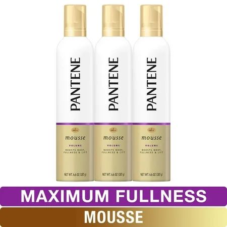 Pantene Body Boosting Mousse, Pro-V Maximum Fullness, 6.6 Ounce, Pack of 3 Hair Mousse | Walmart (US)
