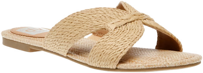 DV Dolce Vita Geeya Raffia Criss Cross Strap Slide Sandals - Macy's | Macy's