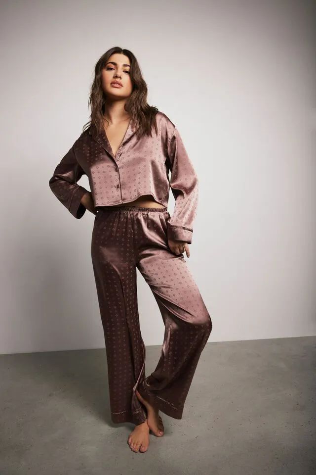 Jacquard Satin Pyjama Top | Dynamite Clothing
