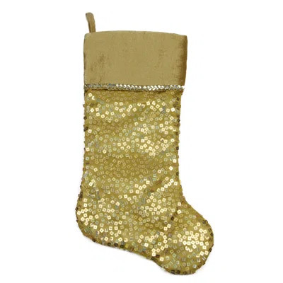 Holographic Sequined Stocking Northlight Seasonal Color: Gold/White | Wayfair North America