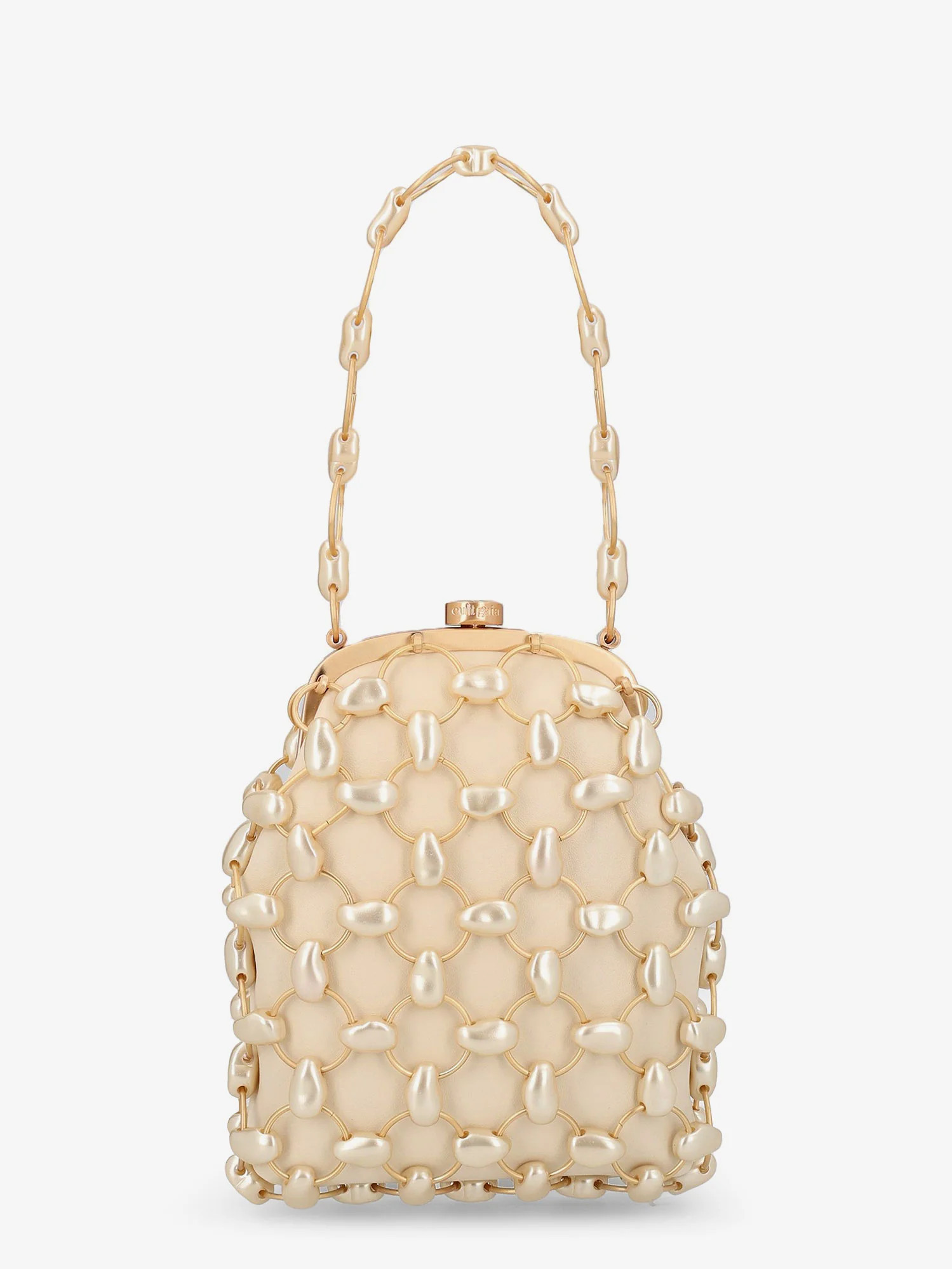 Brielle Wristlet leather handbag with all-over pearl detail - Cult Gaia, UNI | Nugnes 1920