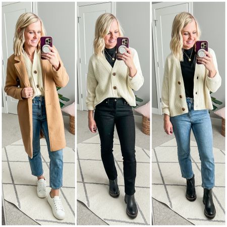 Outfit ideas from mom-friendly winter capsule wardrobe. Head over to thriftywifehappylife.com for more details!

#LTKstyletip #LTKsalealert #LTKSeasonal