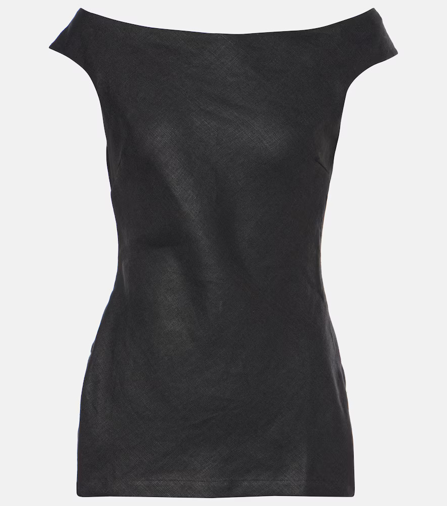 Faithfull Ilride off-shoulder linen top | Mytheresa (US/CA)