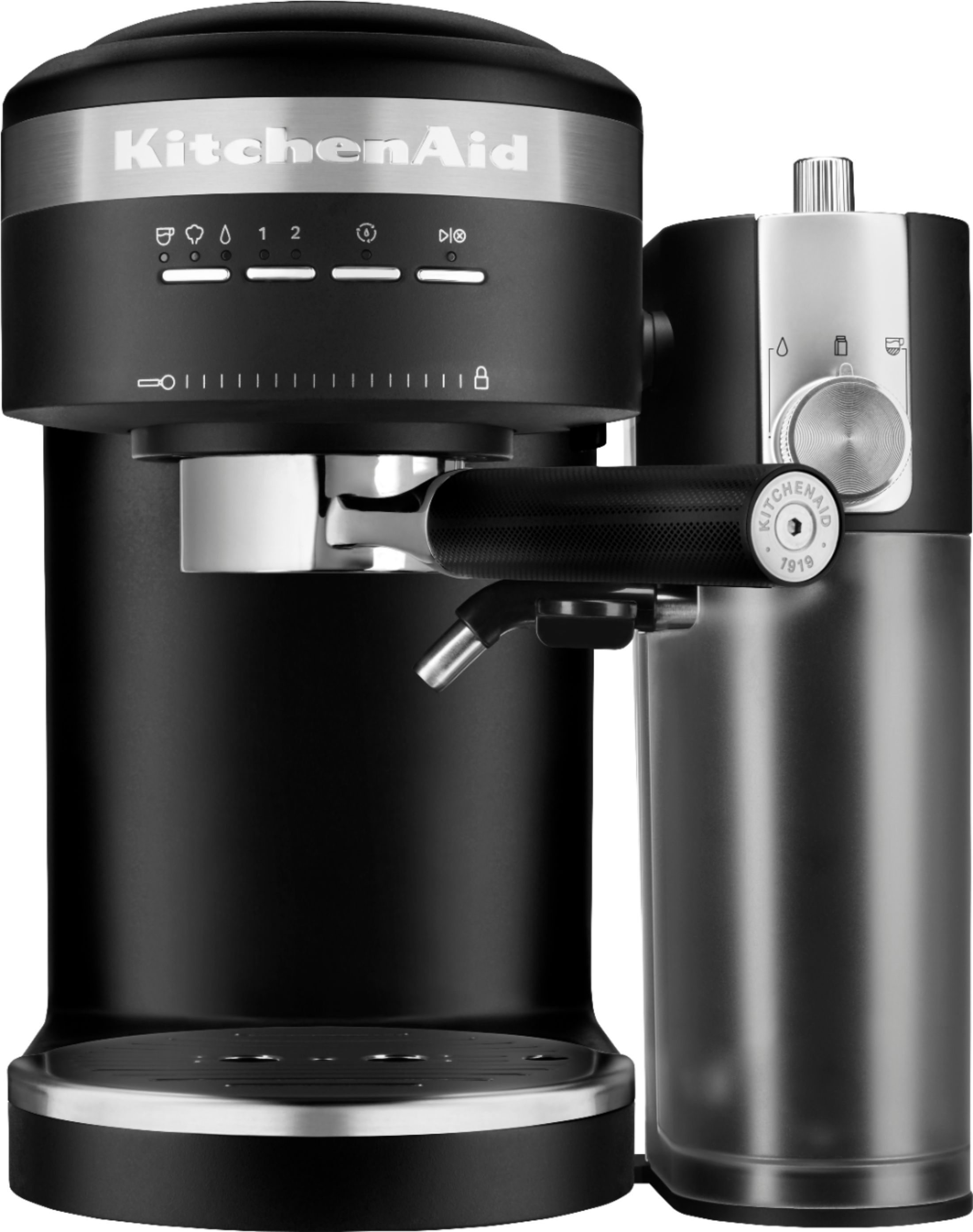 KitchenAid Semi-Automatic Espresso Machine and Automatic Milk Frother Attachment Matte Black KES6... | Best Buy U.S.