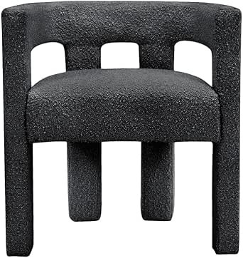 MAKLAINE Contemporary Designed Black Fabric Upholstered Accent/Dining Chair | Amazon (US)